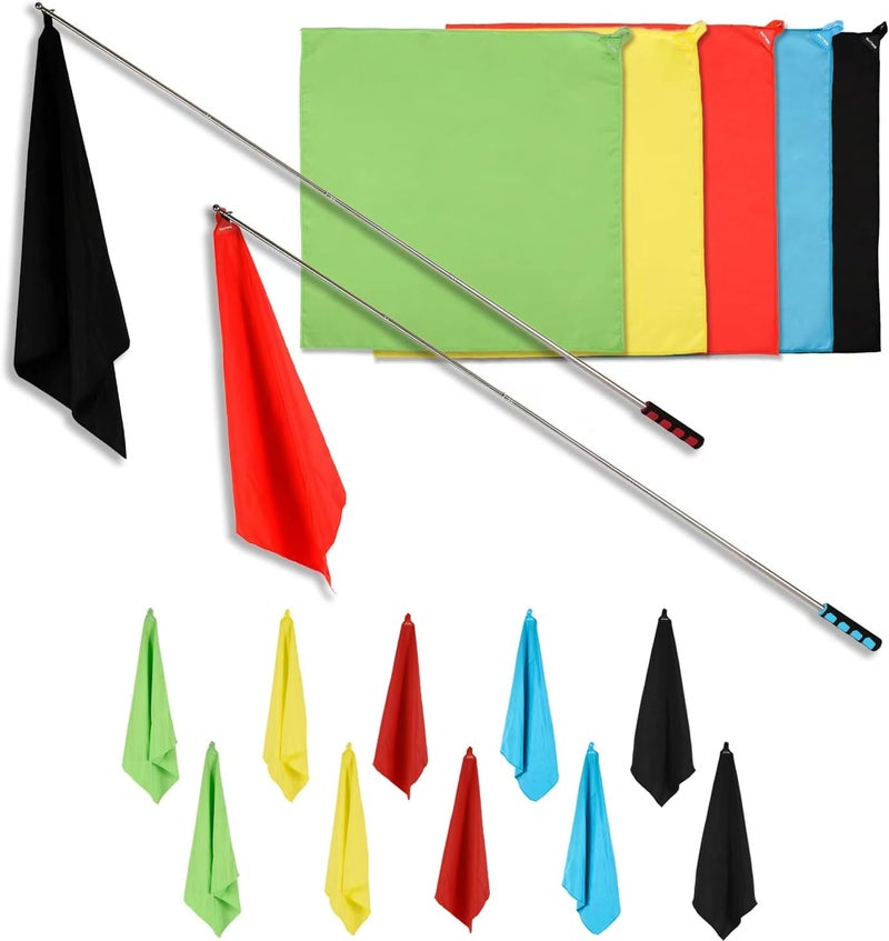 GAITWIN Horse Training Flag Equipment 10 Pcs with 2 Pcs Telescopic Flag Pole Lunge Longeing Stick for Horsemanship Supplies - Upgrade Stitched Loop Design - Image 1